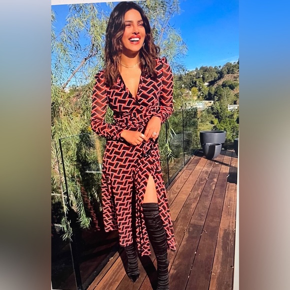 Diane von Furstenberg Phoenix Wrap Mesh Dress - Picture 2 of 4